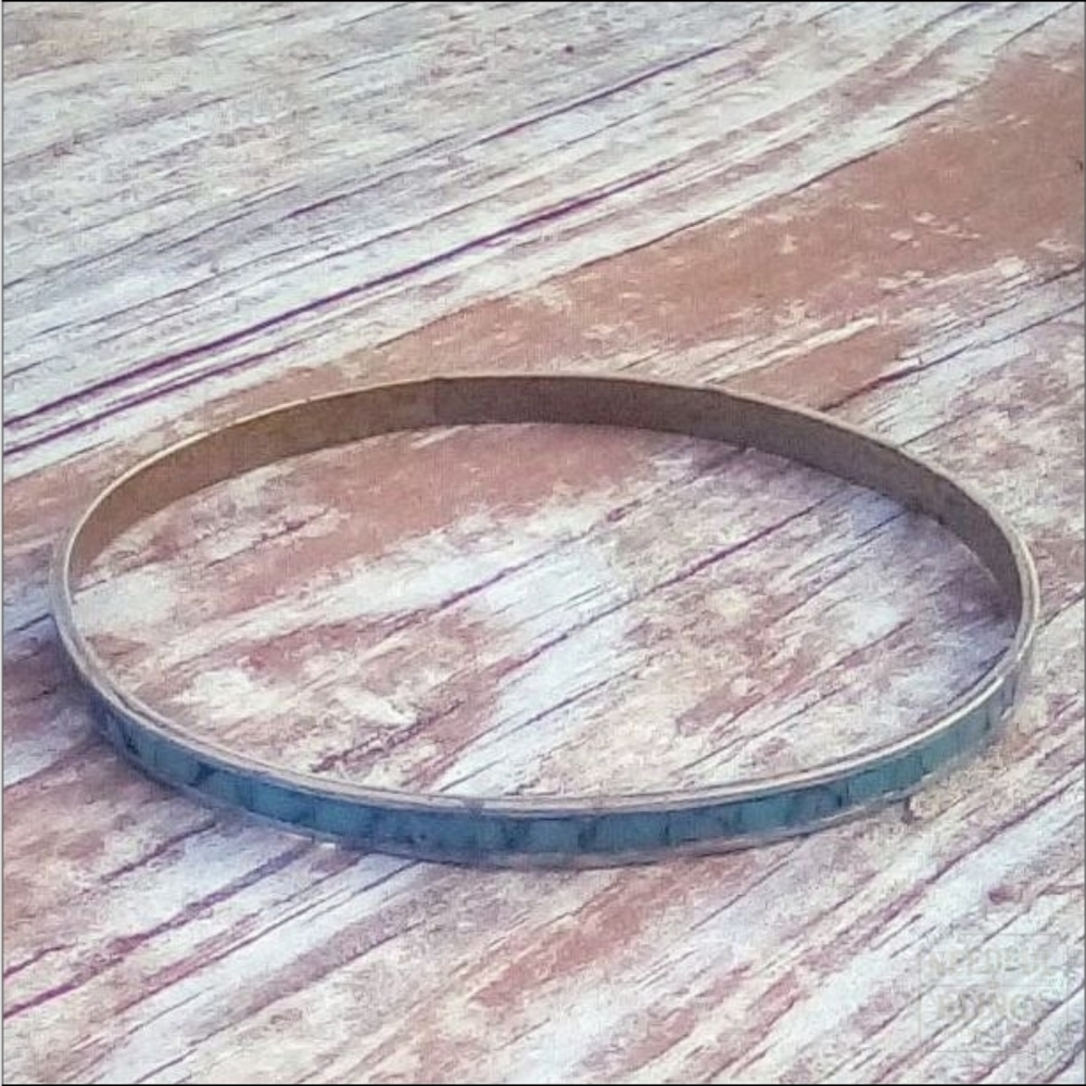 Vintage Turquoise Inlay Bangle Southwestern Boho Stackable Bracelet